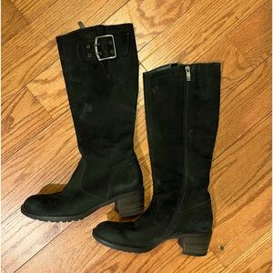 Paul Green tall and healed black suede boots, Size 5.5
